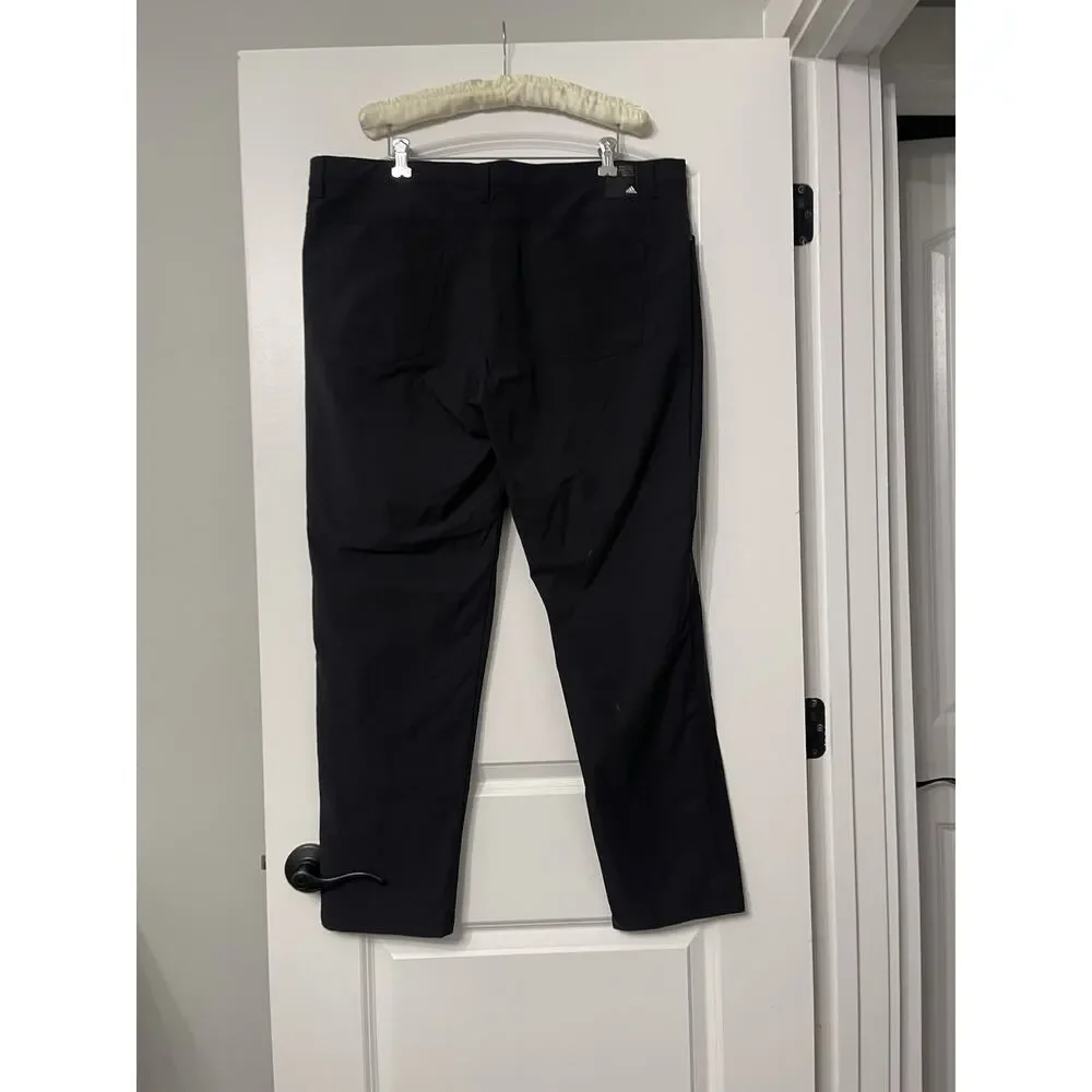 Adidas Golf Pants Men's 40x32 Black Go-To 5 Pocket Tapered Fit Performance